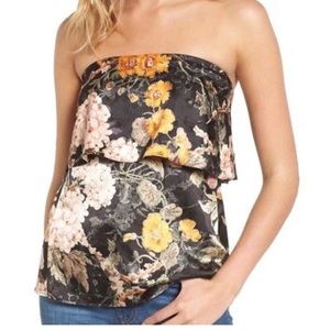 WAYF • Strapless Satin Blouse
